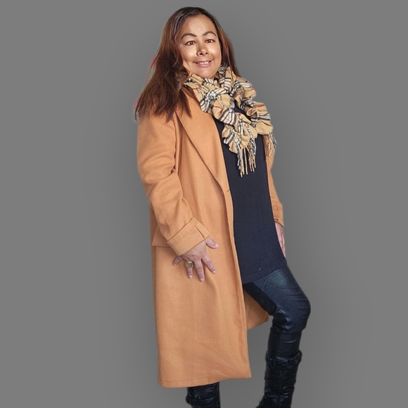 Lord & Taylor Womens Tan Plaid Scarf - Picture 10 of 12